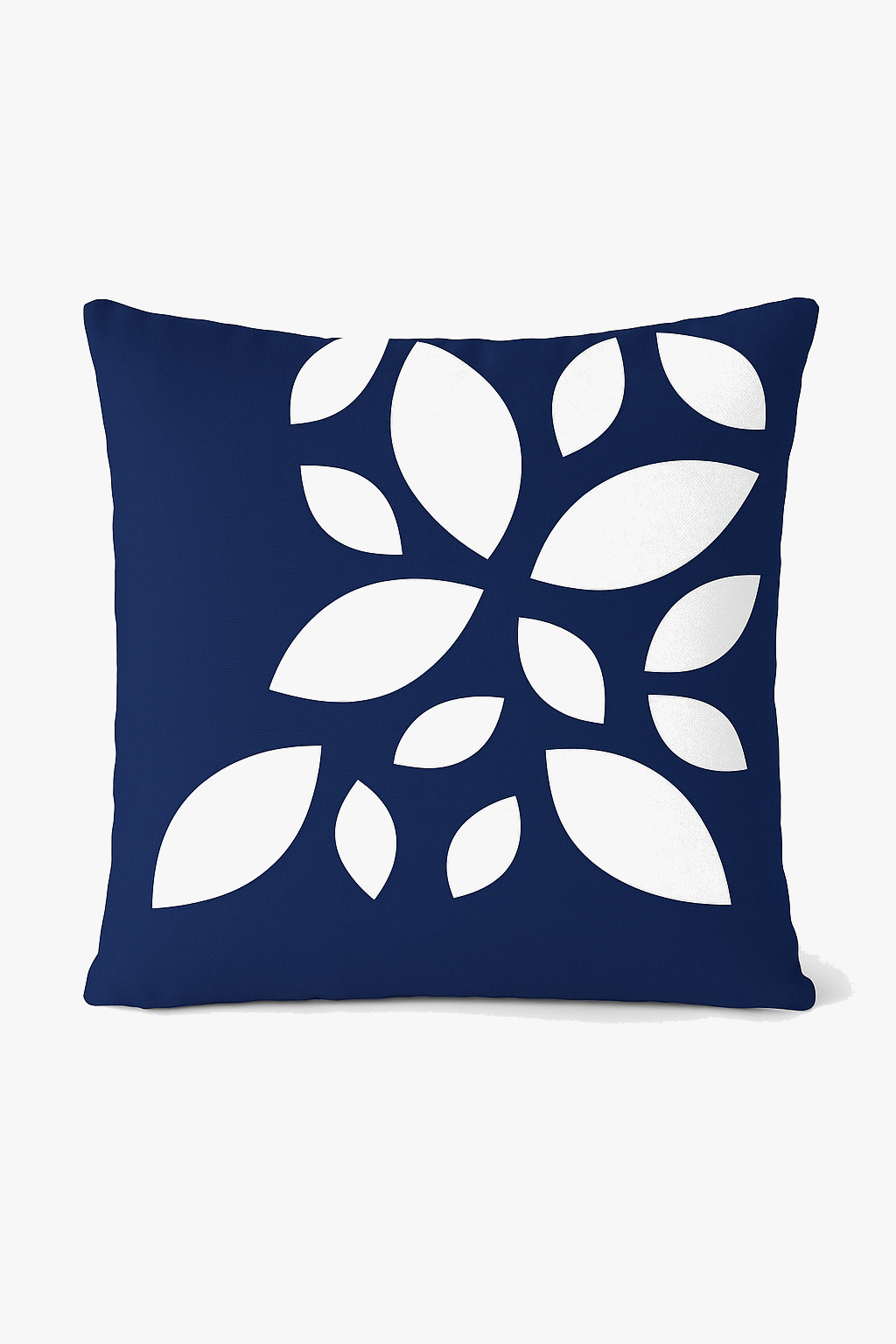 Deep Blue Geometric Print Throw Pillow, Design 2