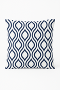 Deep Blue Geometric Print Throw Pillow, Design 3