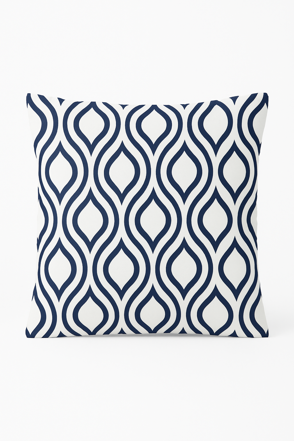 Deep Blue Geometric Print Throw Pillow, Design 3