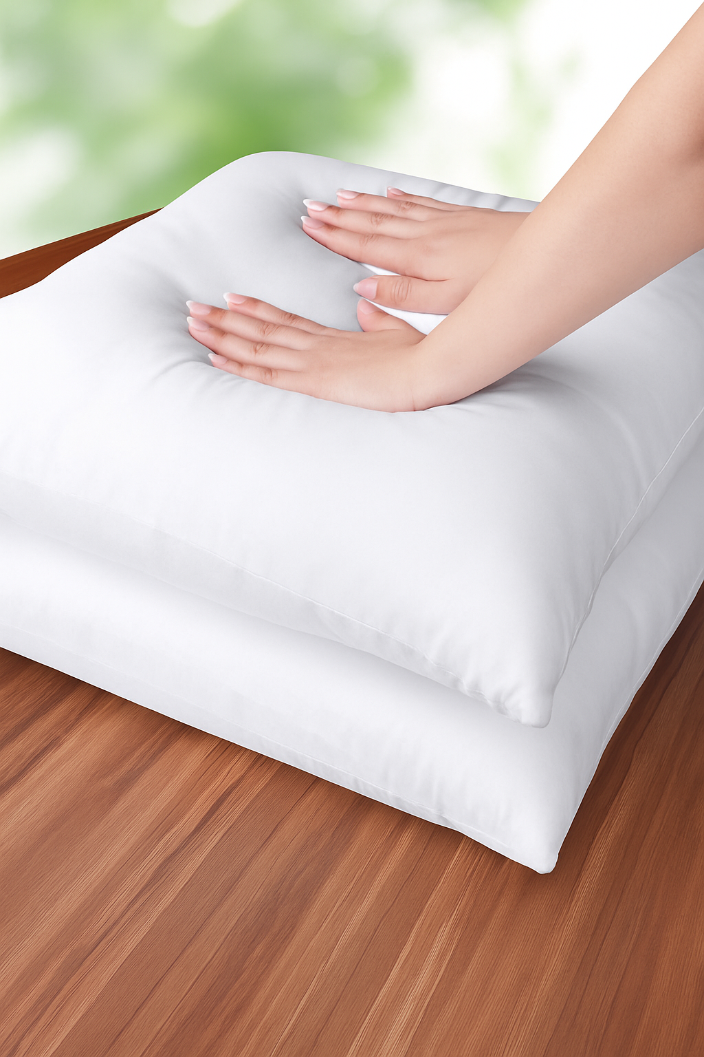 Square decorative cushion in soft cotton 45x45 cm for bed or sofa - view 2