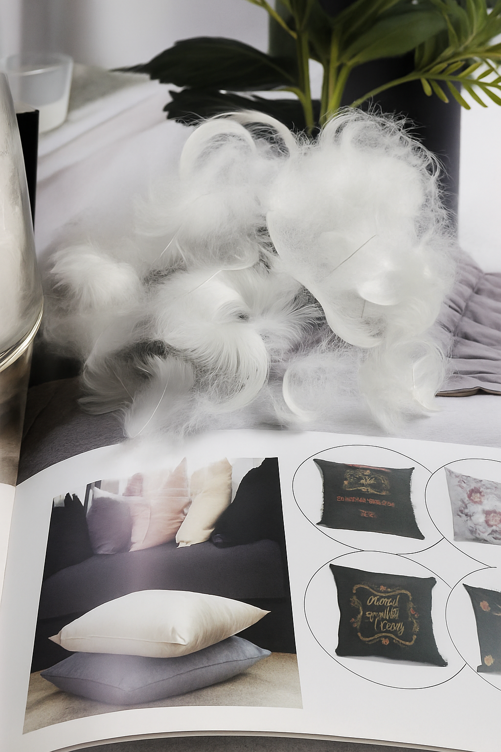 Soft cotton goose down decorative cushion - view 3