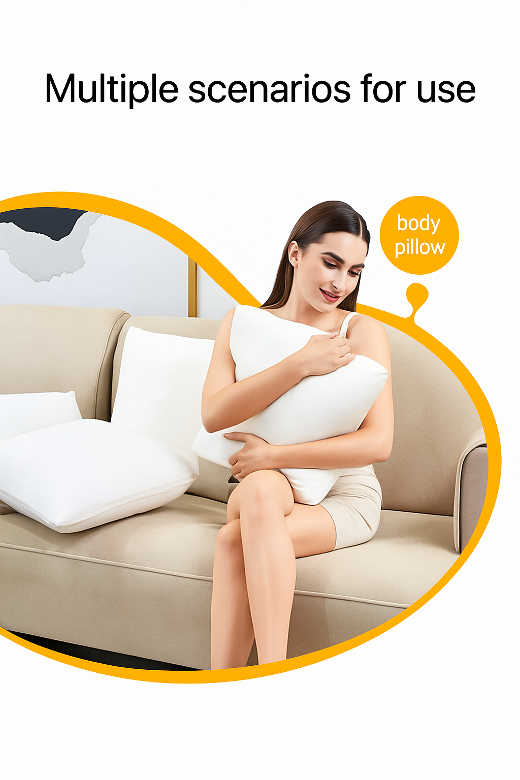 Decorative cushion in ultra-comfortable memory foam white cover - view 4