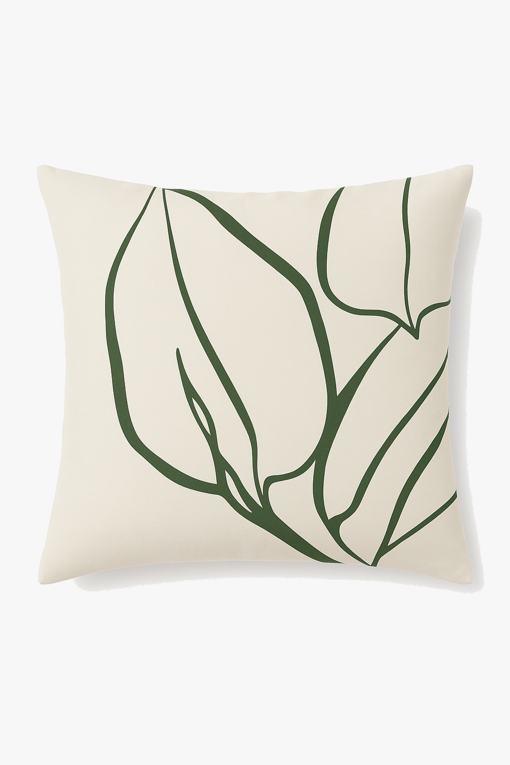 Green vegetal decorative cushion for an elegant interior