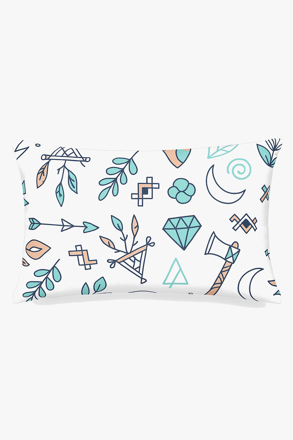 Feather-Motif Rectangular Cushion Cover, 30x50 cm, Style Three