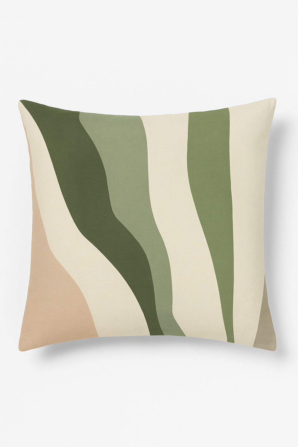 Green vegetal decorative cushion for a soothing interior