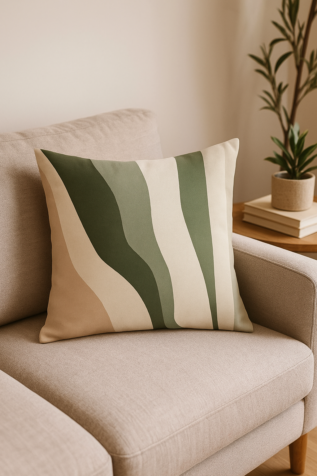 Green vegetal decorative cushion for a soothing interior - view 2