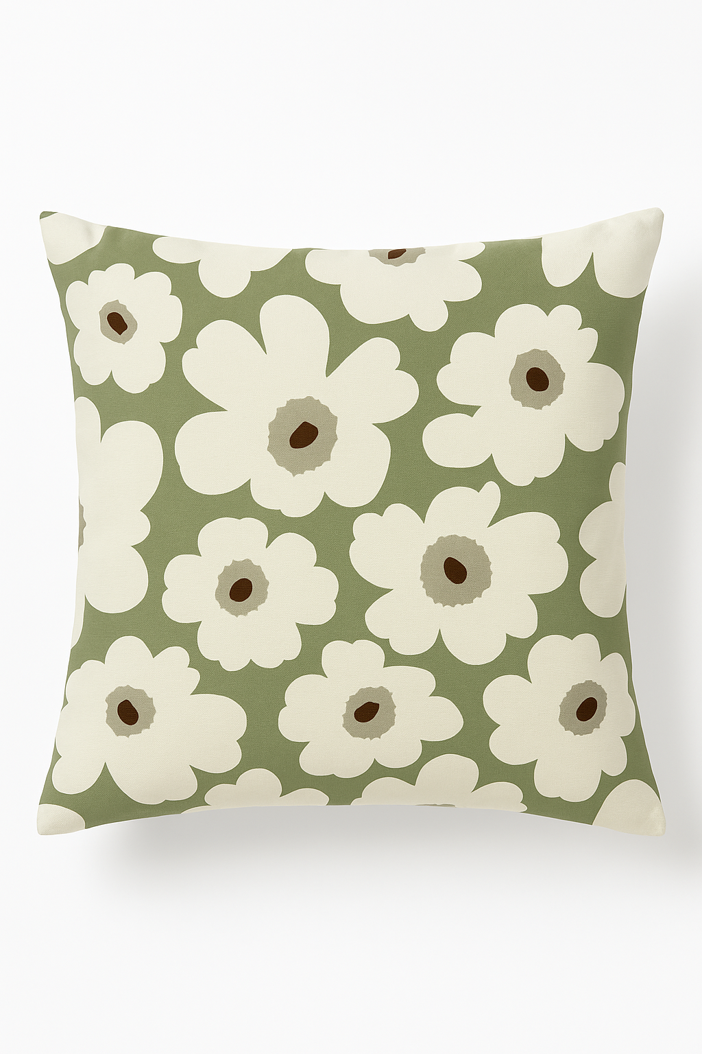 Green vegetal decorative cushion for comfortable interior