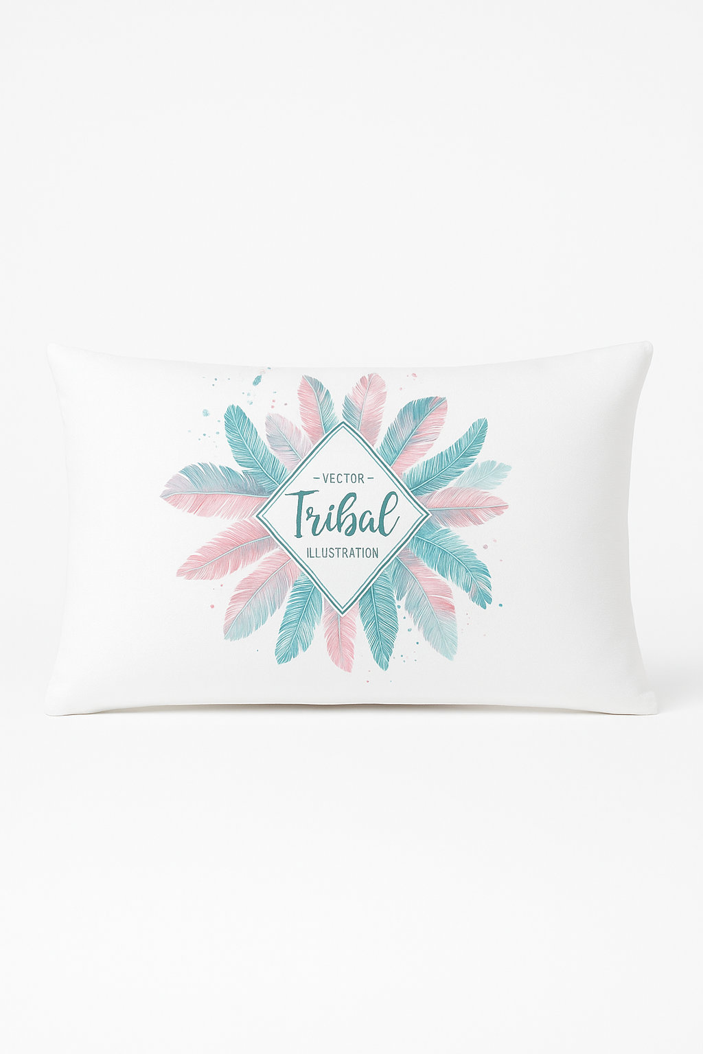 Rectangular Feather-Print Cushion Cover, 30 X 50 cm, Style Nine
