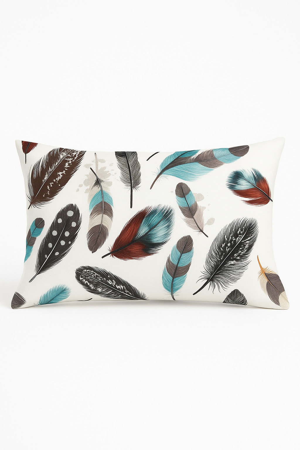 Rectangular Feather-Print Cushion Cover, 30 X 50 cm, Style Five