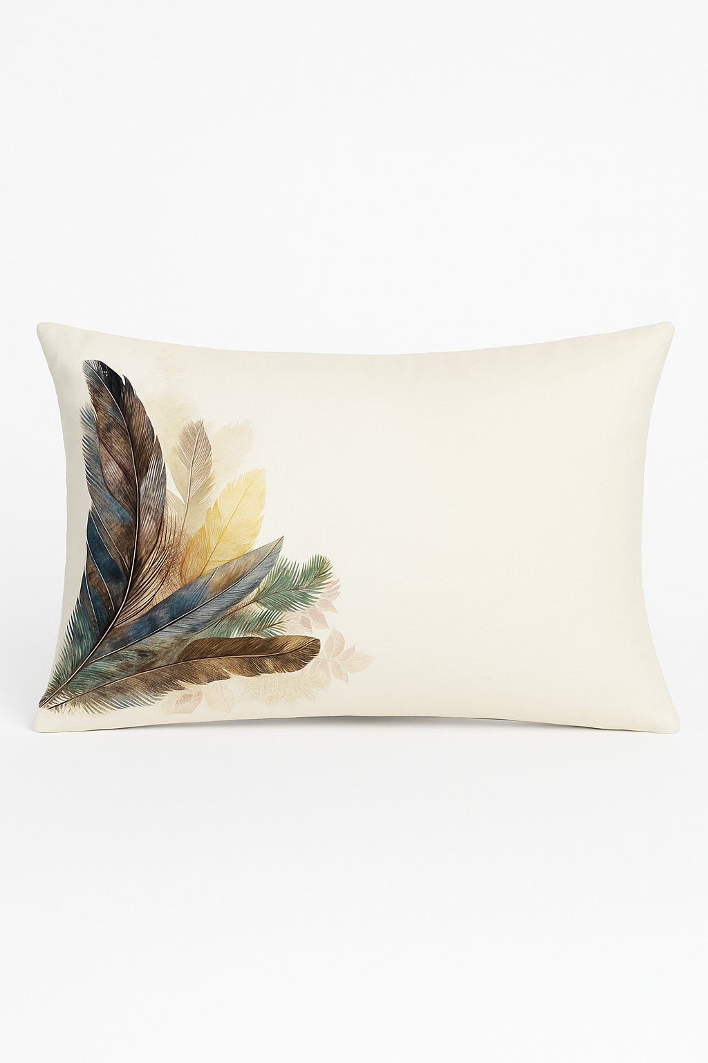 Rectangular Feather-Print Cushion Cover, 30 X 50 cm, Style One
