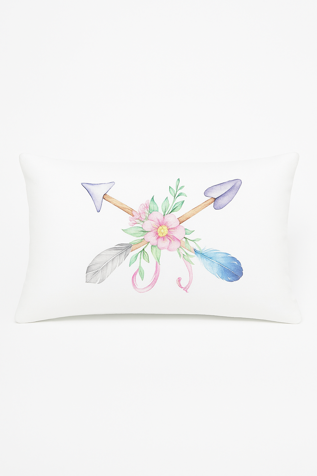 Feather-Motif Rectangular Cushion Cover, 30x50 cm, Style Four