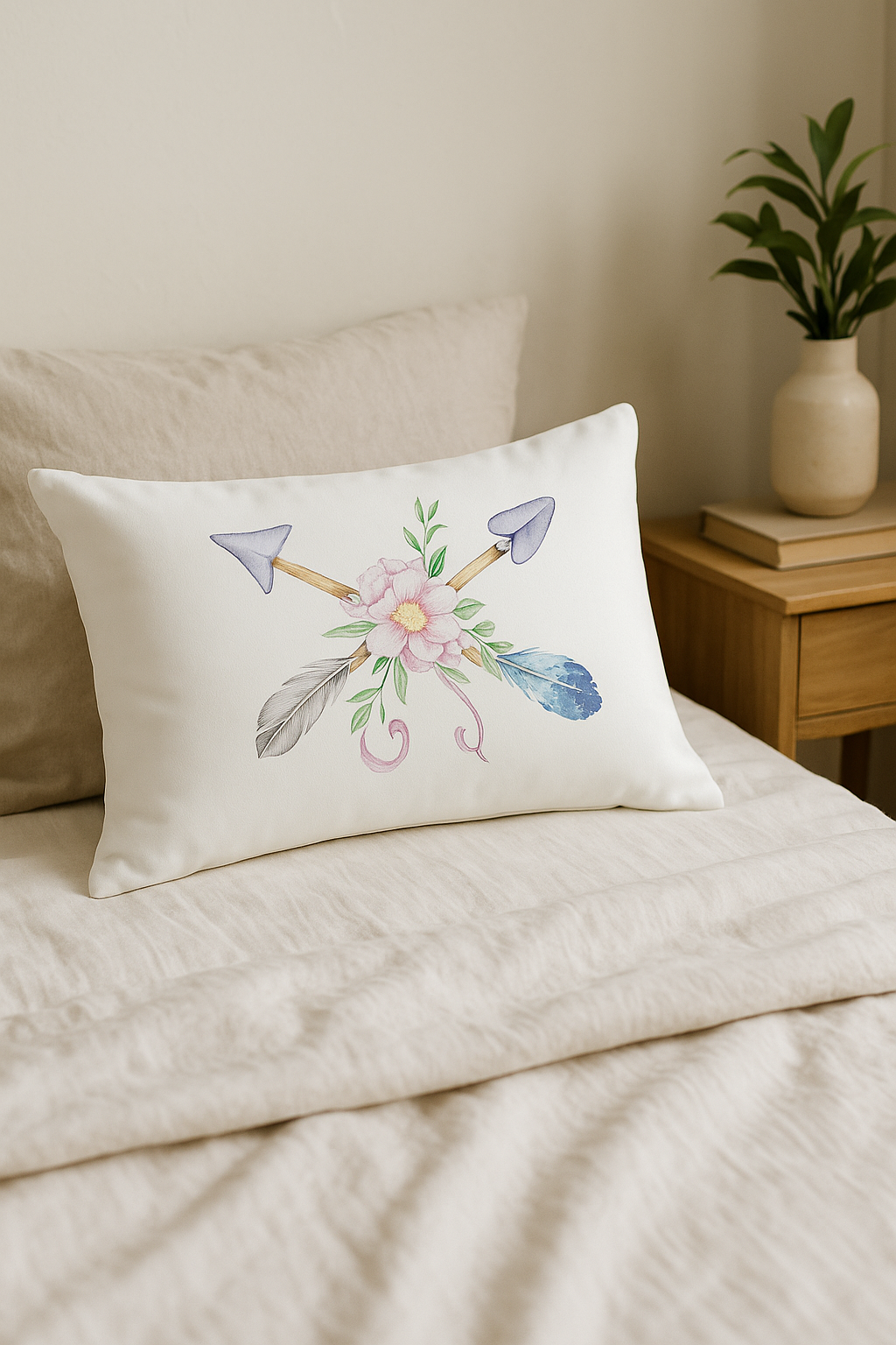Feather-Motif Rectangular Cushion Cover, 30x50 cm, Style Four - view 2