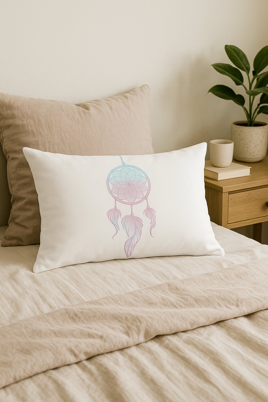 Feather-Motif Rectangular Cushion Cover, 30x50 cm, Style Two - view 2