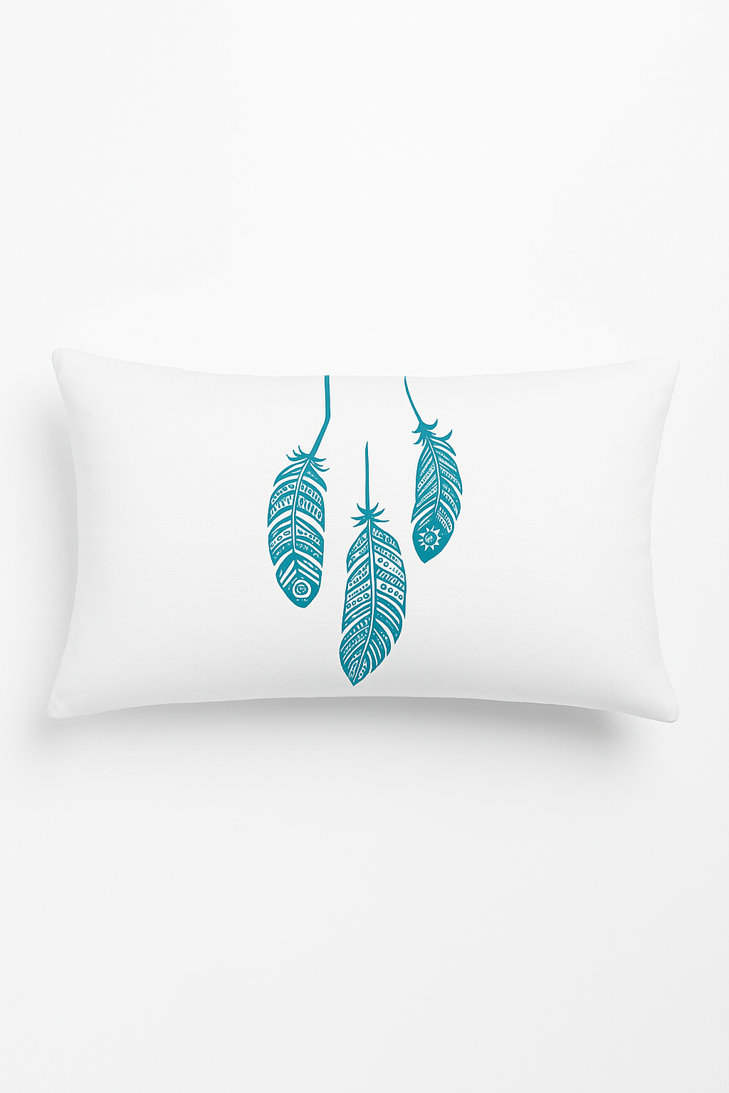 Feather-Motif Rectangular Cushion Cover, 30x50 cm, Style Seven