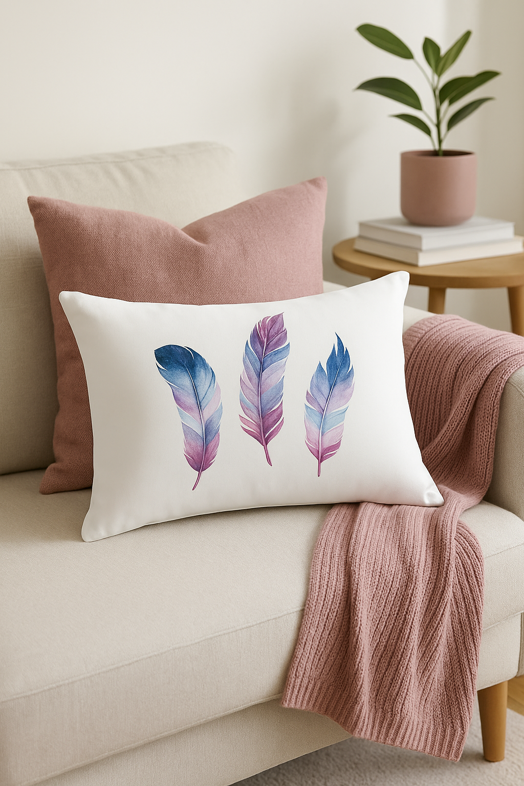 Rectangular Feather Motif Cushion 30 X 50 cm for Beds and Armchairs - view 2