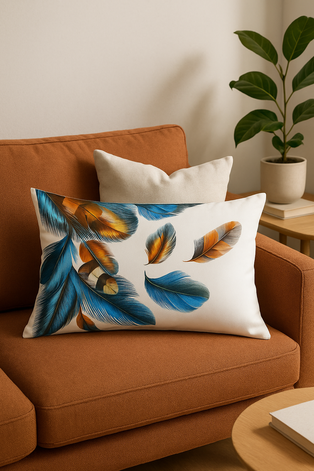 Feather Print Rectangular Decorative Pillow, 30 x 50 cm, Design 2 - view 2