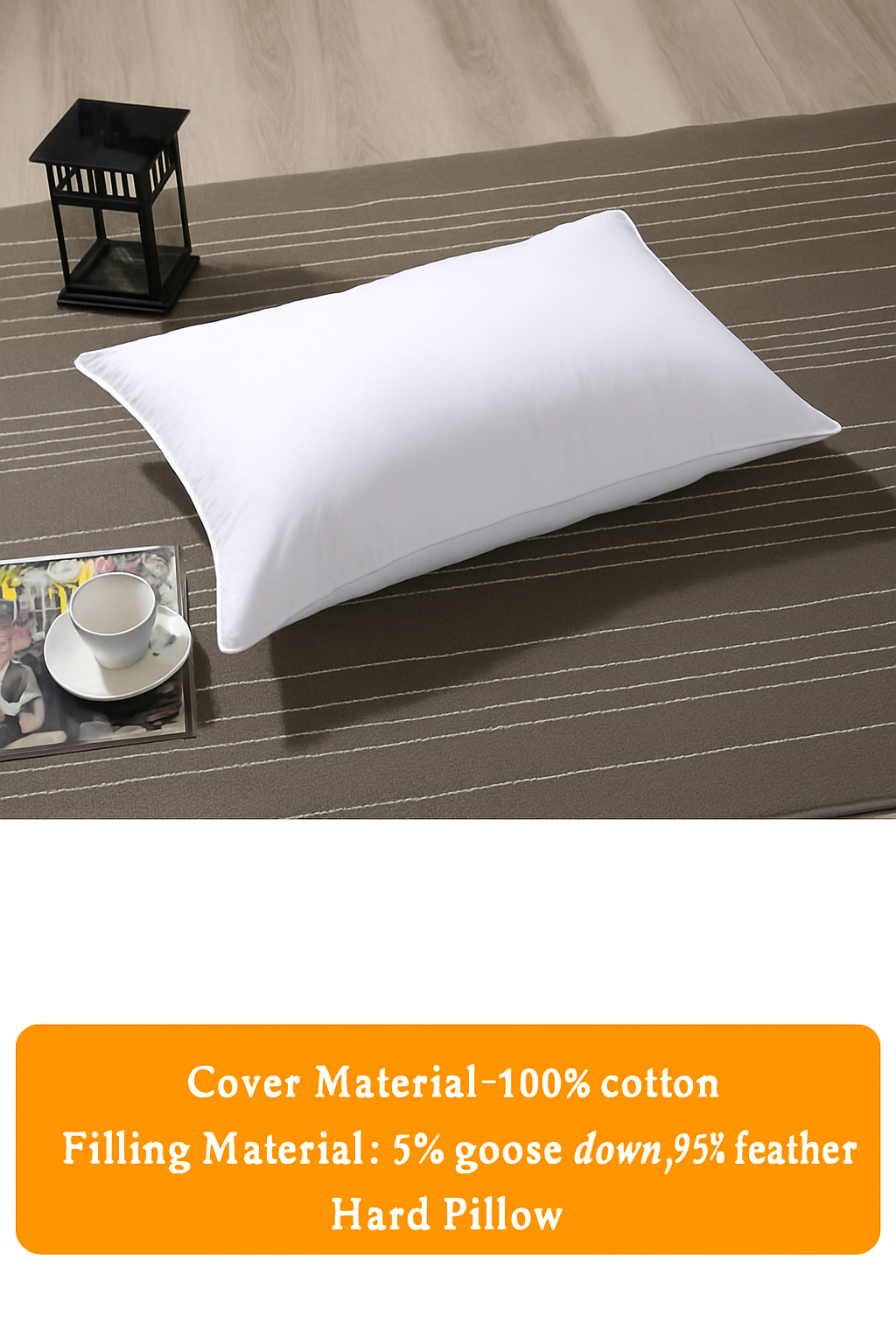 Hypoallergenic goose down cushion for optimal comfort - hard pillow / 30x50cm