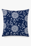 Structured Navy Blue Geometric Cushion Cover
