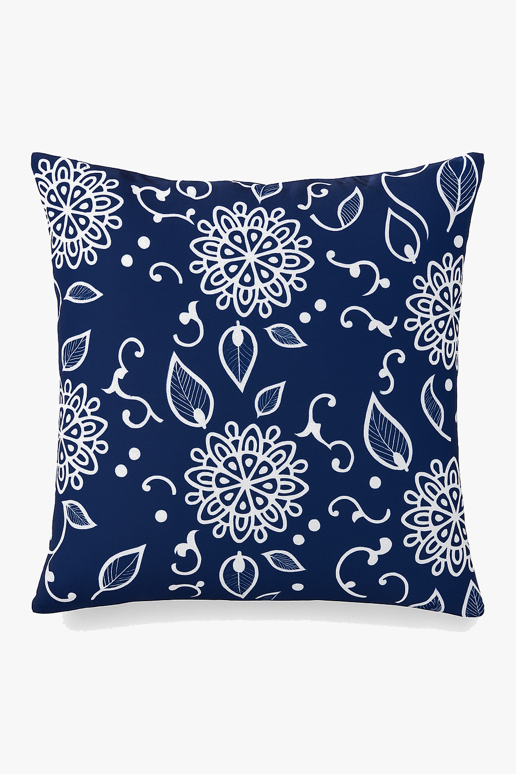 Structured Navy Blue Geometric Cushion Cover