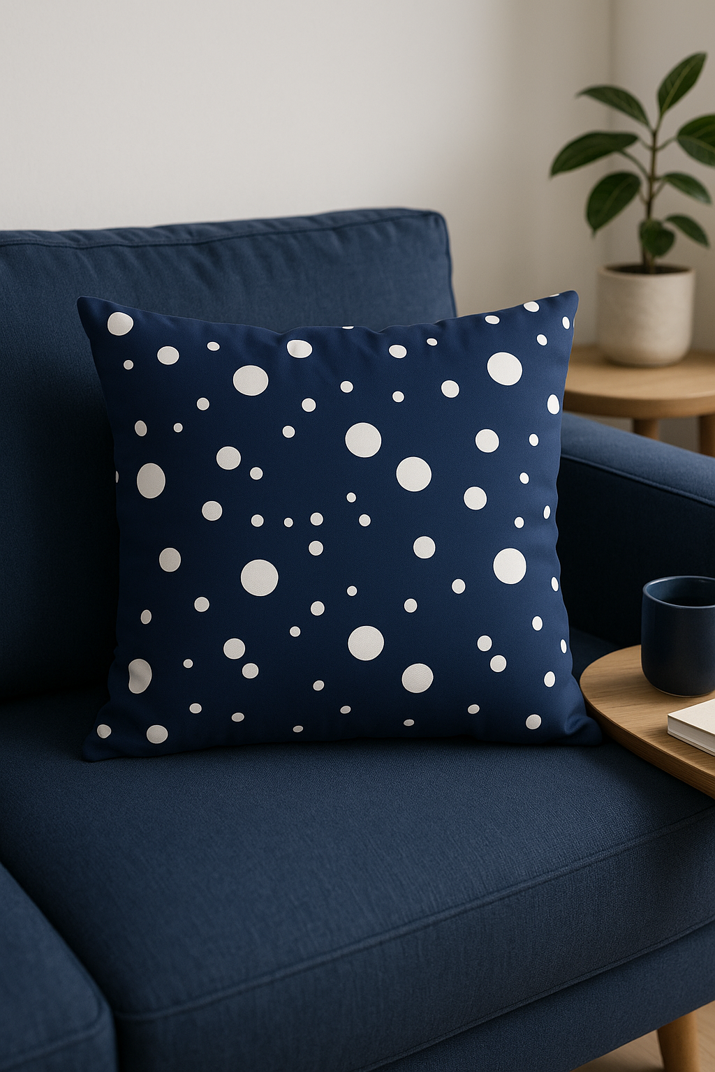 Timeless Navy Blue Geometric Cushion Cover, Design 2 - view 2