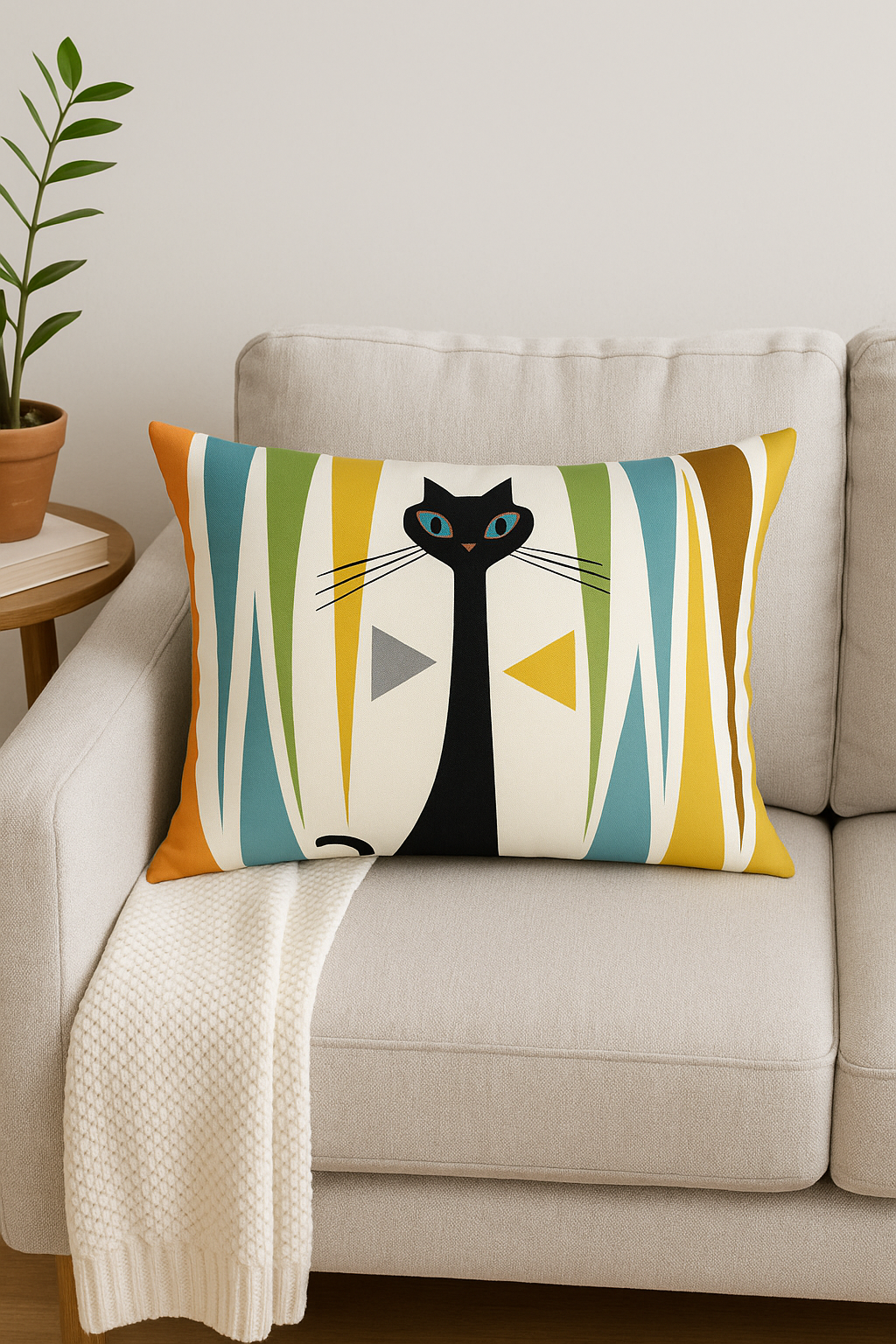 Elegant Geometric Abstract Double-Sided Lumbar Cushion - view 2