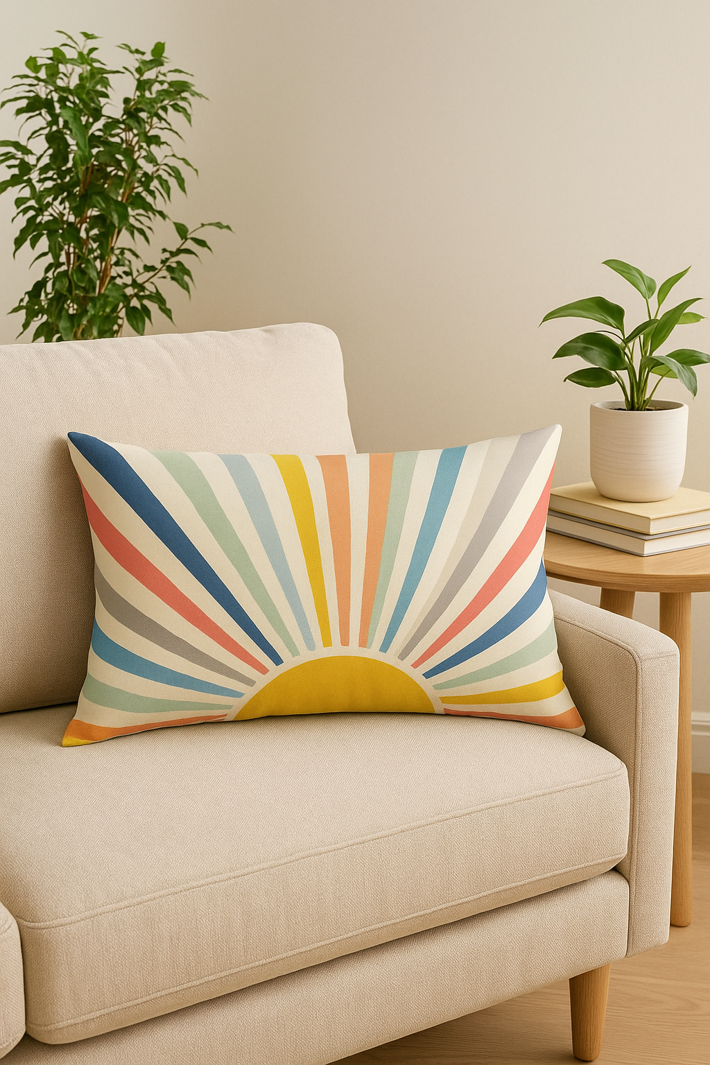 Graphic Geometric Abstract Double-Sided Lumbar Cushion - view 2