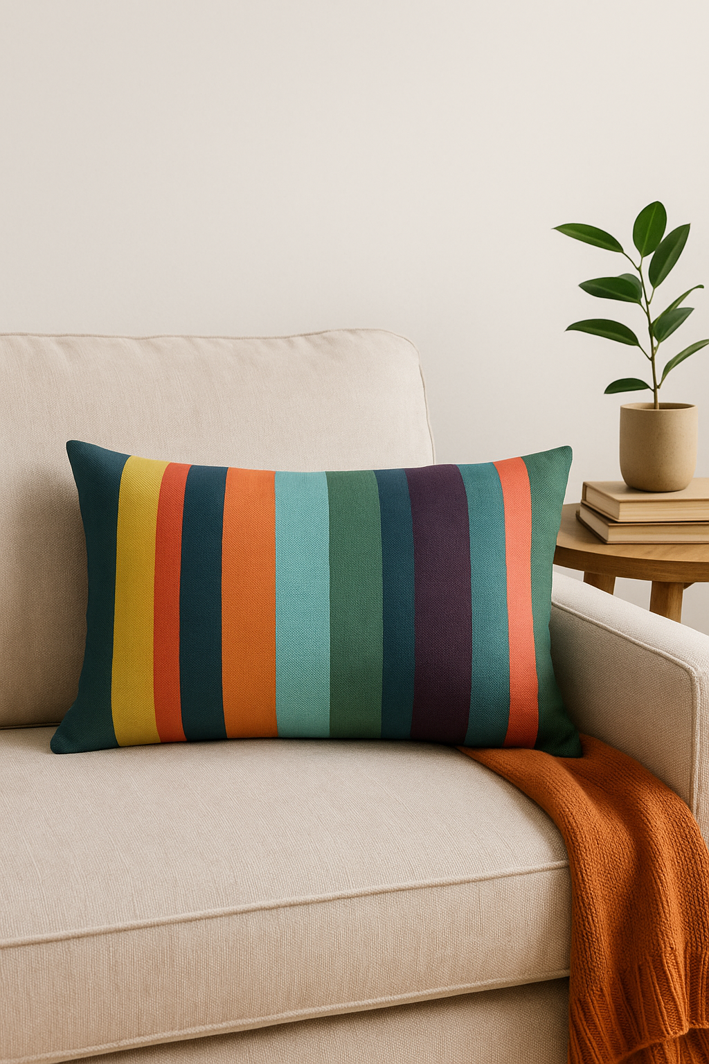 Reversible Geometric Lumbar Cushion with Double-Sided Print - view 2