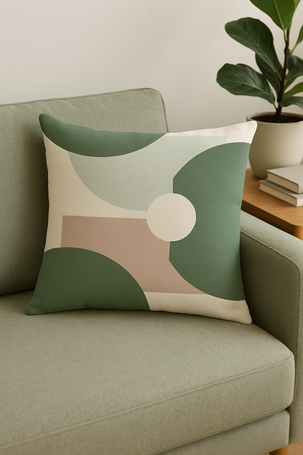 Green Plant Pattern Throw Pillow Cover, Decorative and Comfortable - view 2