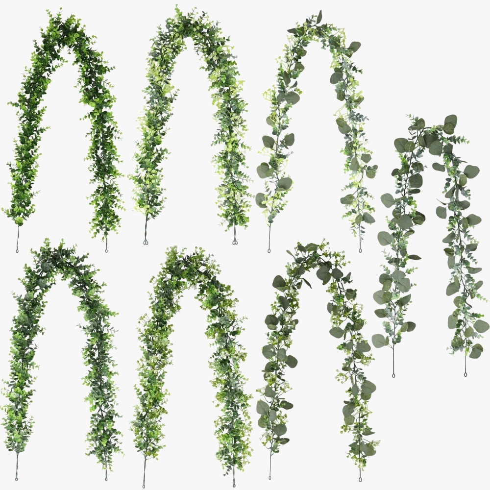 Wedding decoration plants suspended in artificial vines - view 4