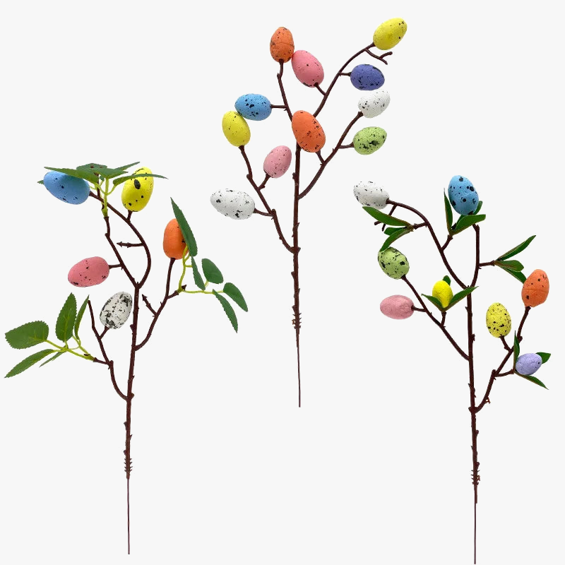 Decoration of egg foam and artificial plant for home