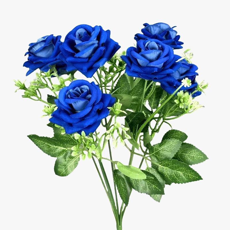 Wedding decoration bouquet of artificial silk rose wines 7 heads - view 2