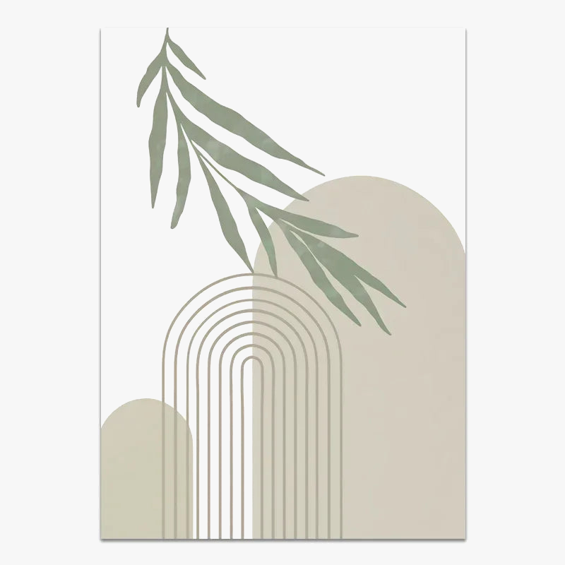 Boho abstract wall decoration with modern geometric sheets