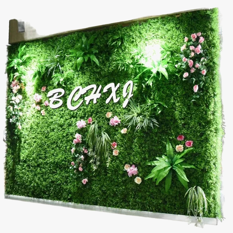 Green wall decoration for elegant interior