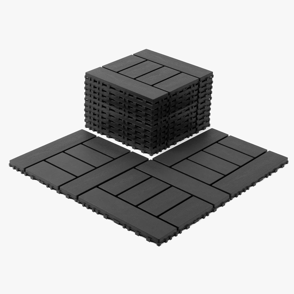 30cm Wood-Look Interlocking Deck Tiles - view 2