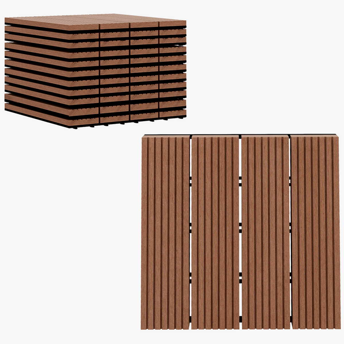 30x30 cm Outdoor Interlocking Deck Tiles Slip-Resistant