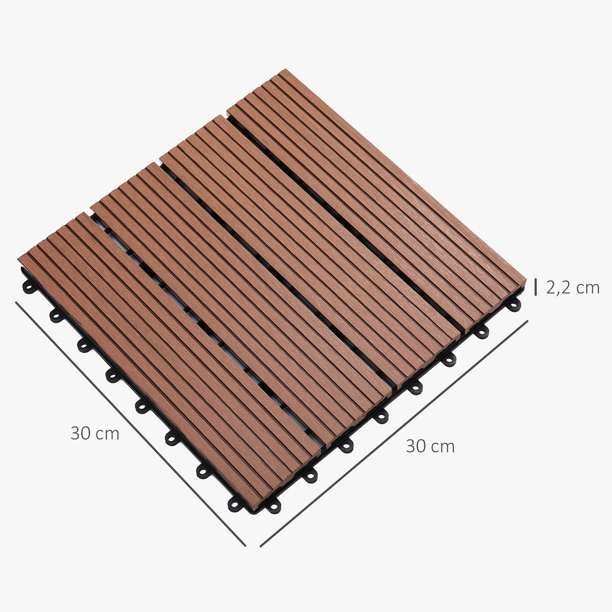 30x30 cm Outdoor Interlocking Deck Tiles Slip-Resistant - view 3