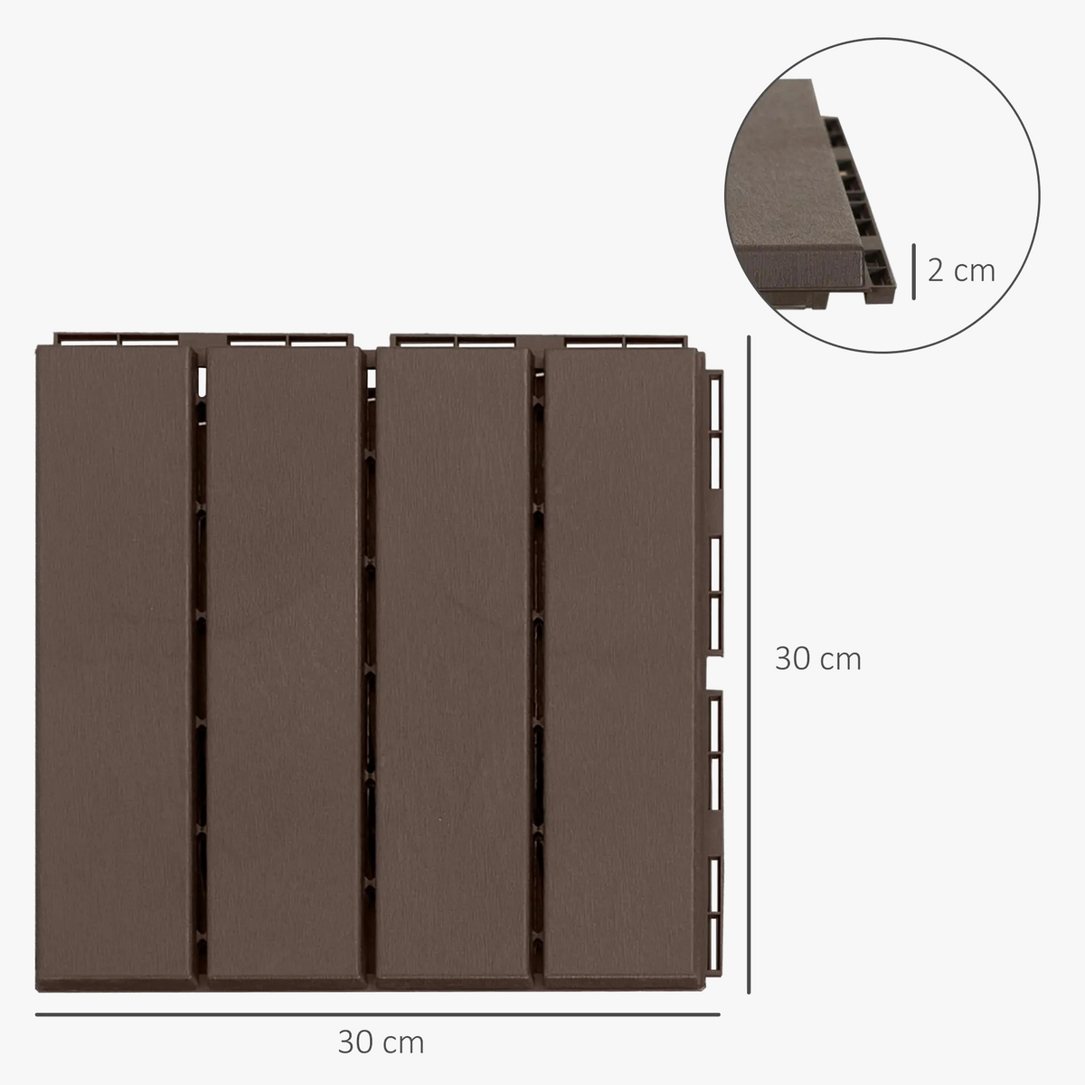 30x30 Wood-Look Interlocking Deck Tiles Slip-Resistant - view 4