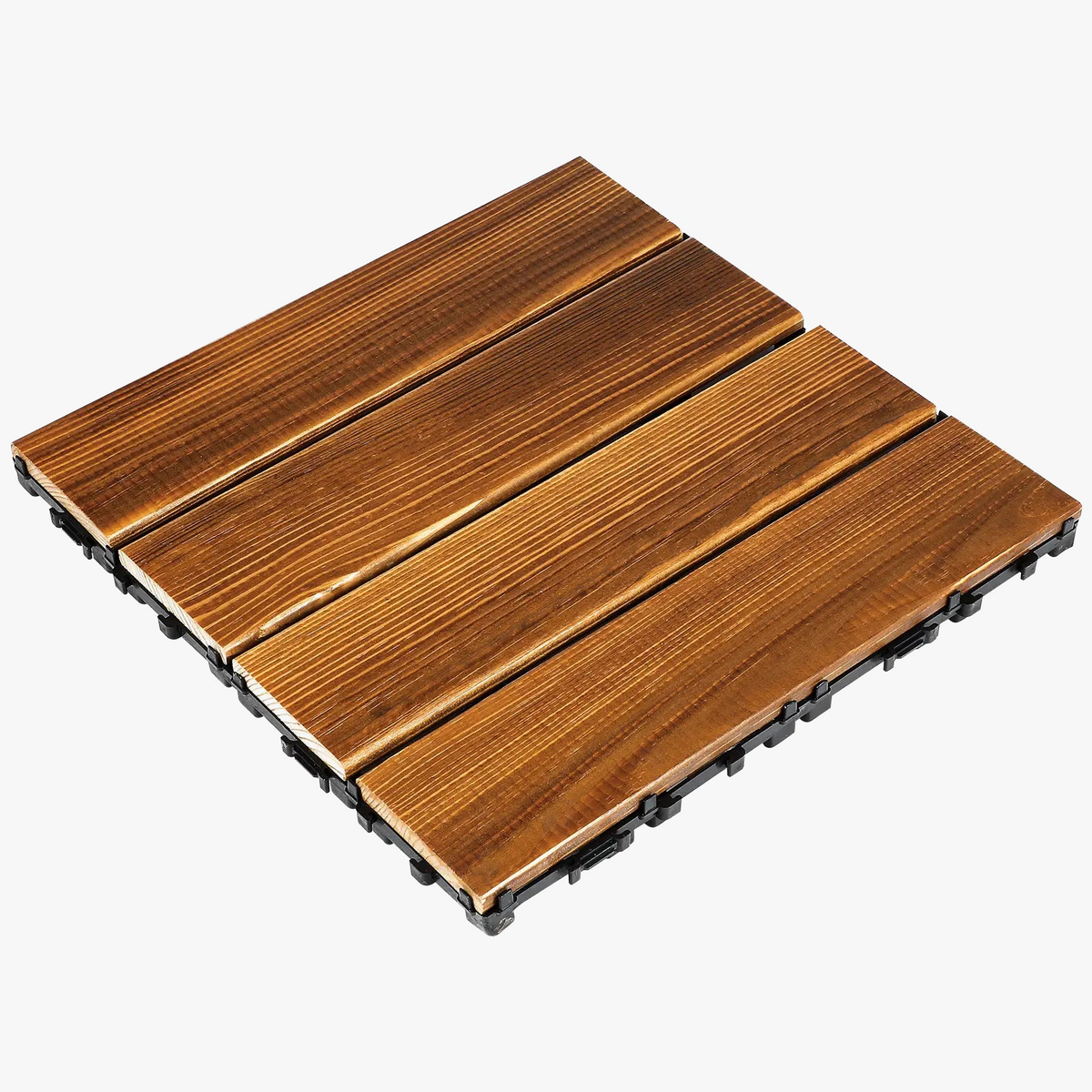 Wood Interlocking Deck Tiles Slip-Resistant for Patios & Balconies