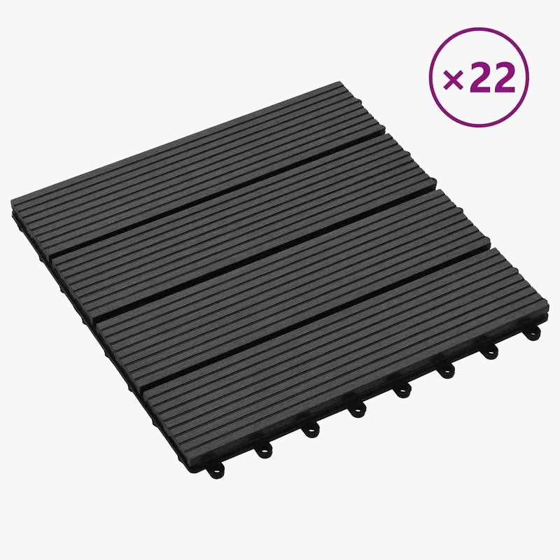 22-Pack 30x30 Composite Interlocking Deck Tiles - view 4
