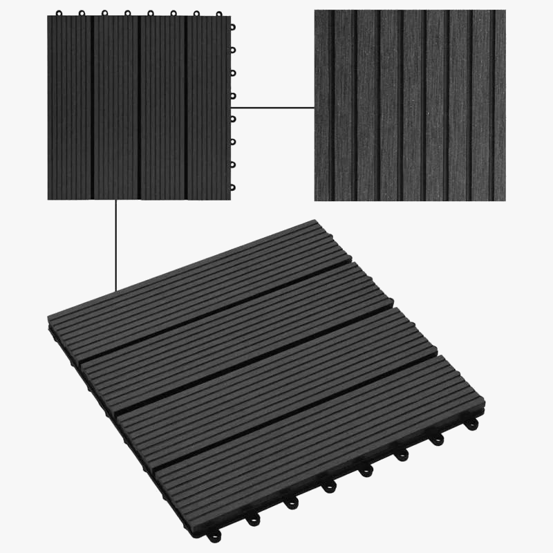 22-Pack 30x30 Composite Interlocking Deck Tiles - view 7