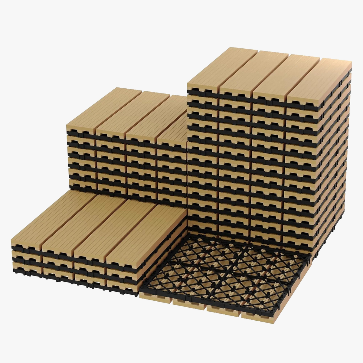 30 x 30 cm Composite Interlocking Deck Tiles - view 2