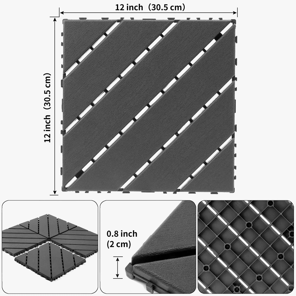 44-Pack 30x30 Outdoor Interlocking Deck Tiles Waterproof - view 4