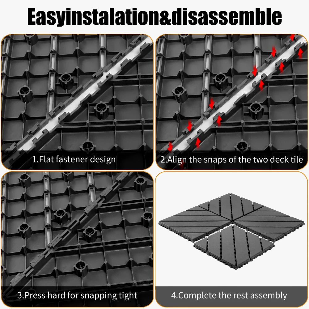 44-Pack 30x30 Outdoor Interlocking Deck Tiles Waterproof - view 5