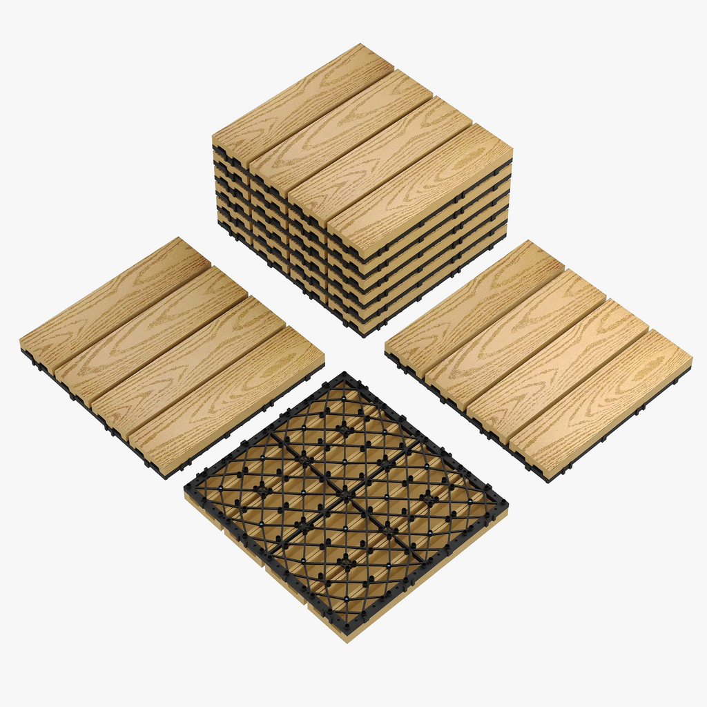 Warm Outdoor Interlocking Deck Tiles 30 X 30 cm