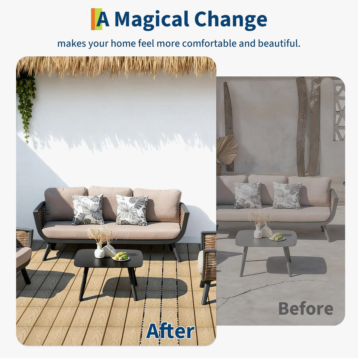 Elegant Outdoor Interlocking Deck Tiles 30 X 30 cm - view 2
