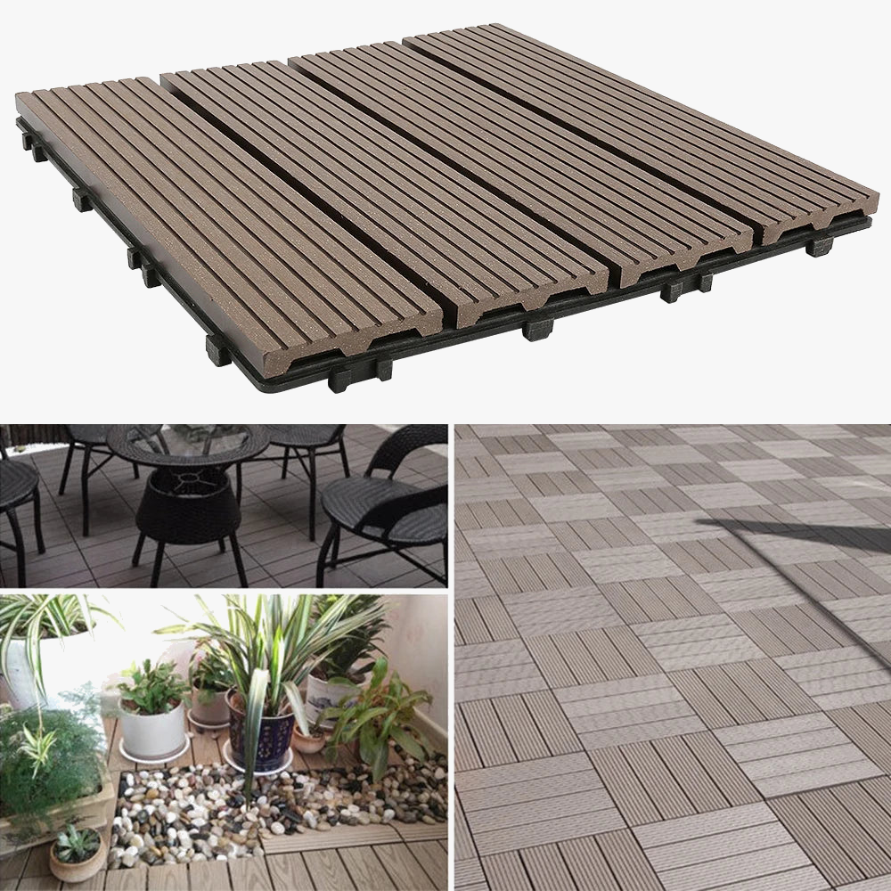 11-Pack 30x30 cm Composite Interlocking Deck Tiles - view 4
