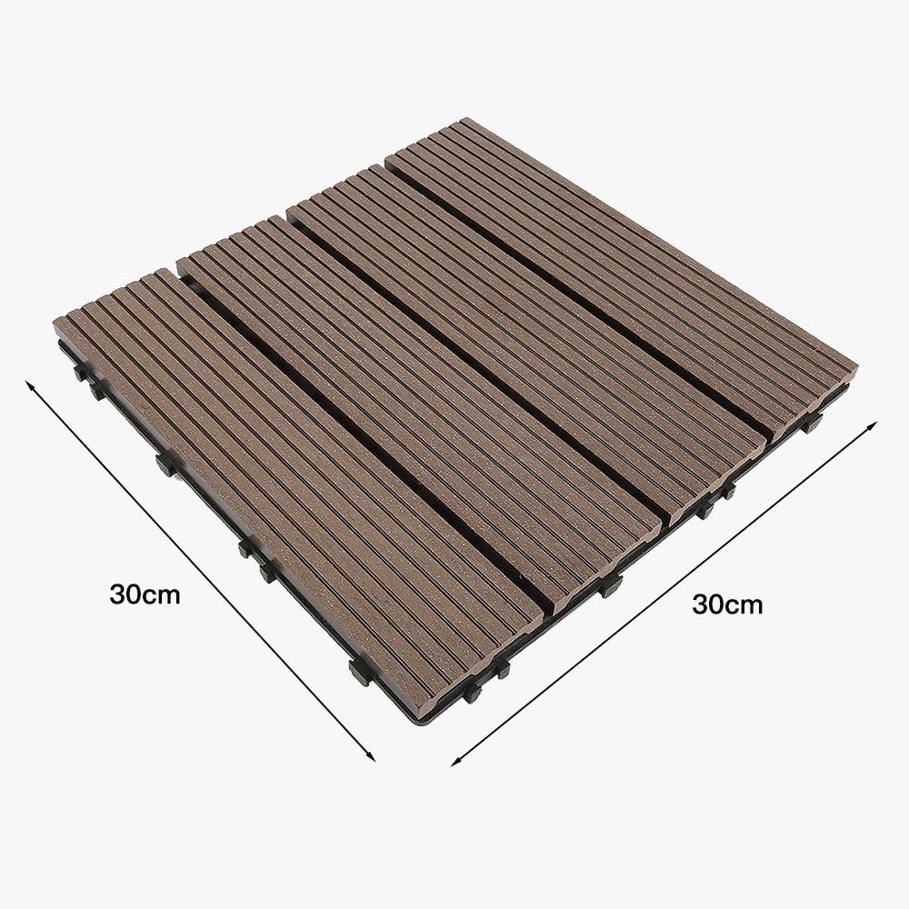 11-Pack 30x30 cm Composite Interlocking Deck Tiles - view 3