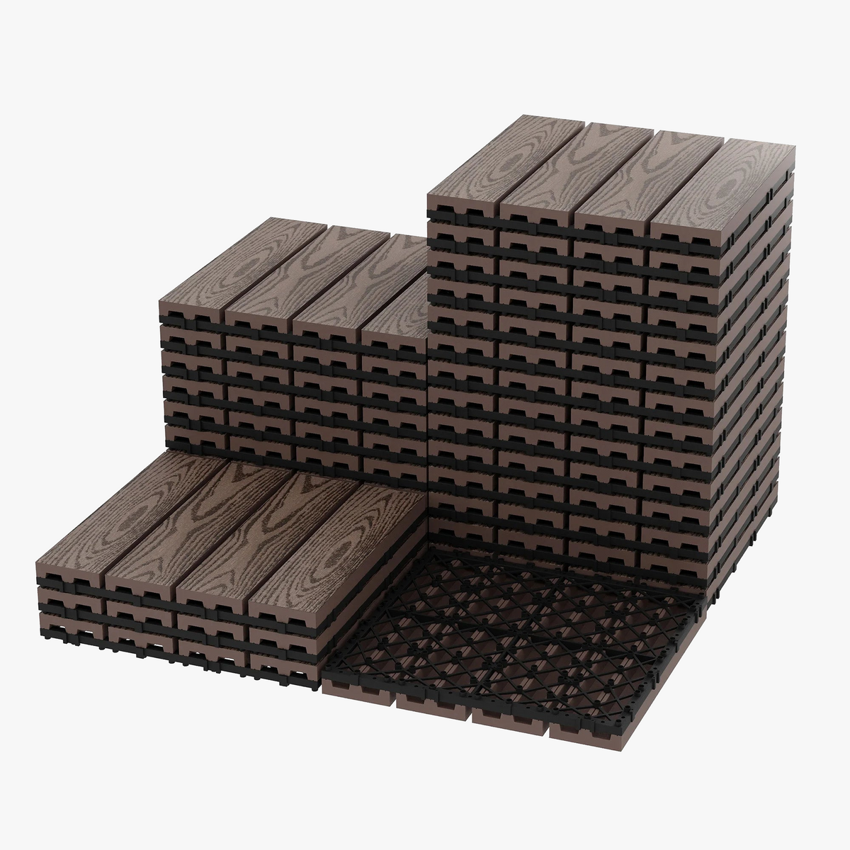 30x30 cm Wood-Look Deck Tile for Relaxation Areas
