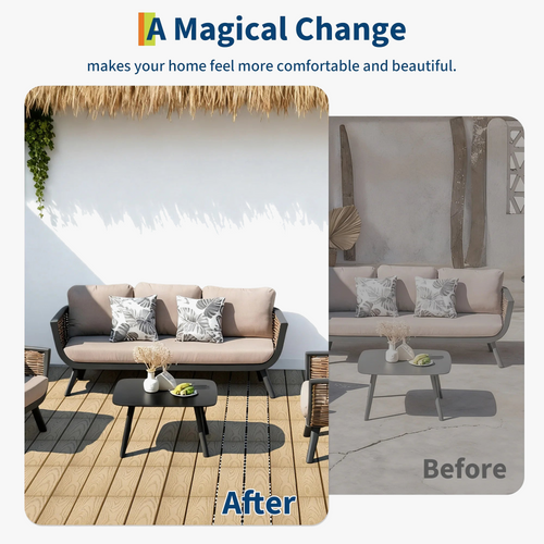 30x30 cm Wood-Look Deck Tile for Indoor & Outdoor Floors - view 2