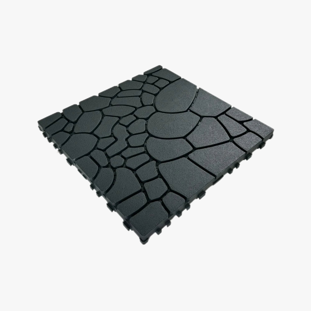44-Pack 30 cm Stone-Look Interlocking Deck Tiles